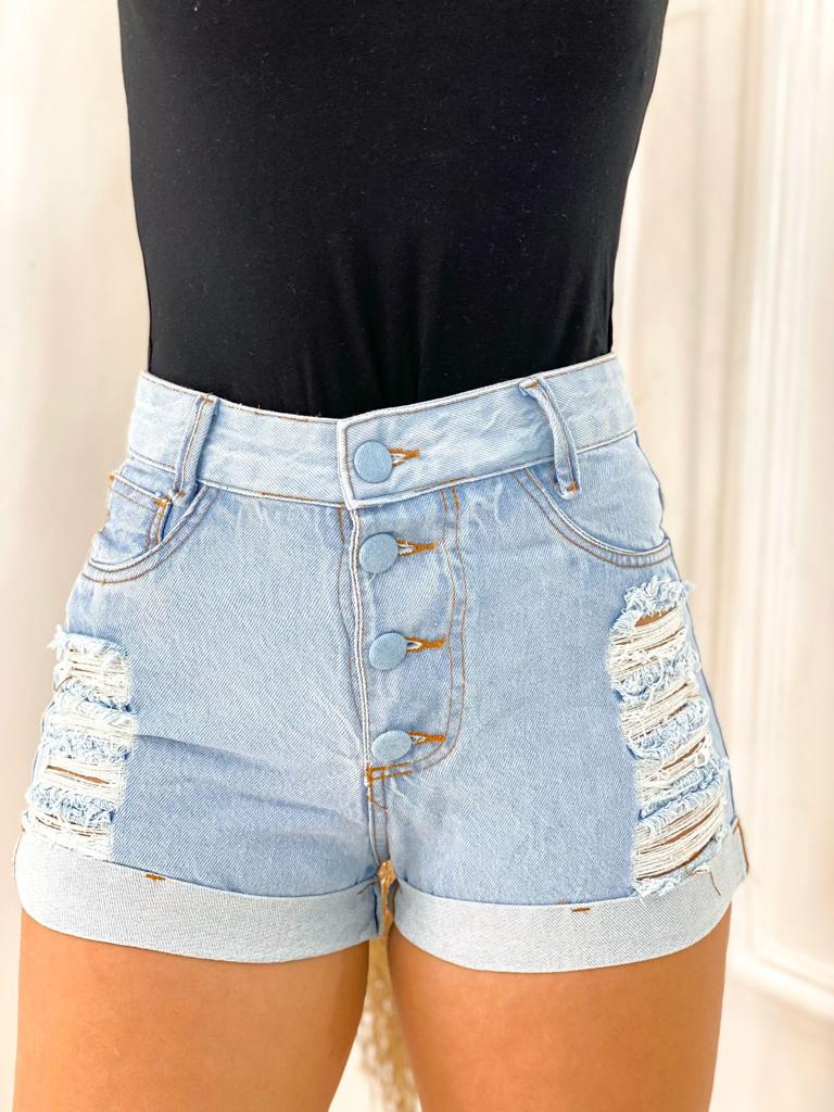 Bermuda jeans feminina cintura alta Short Feminino Jeans Short Curto Jeans Rasgado Feminino